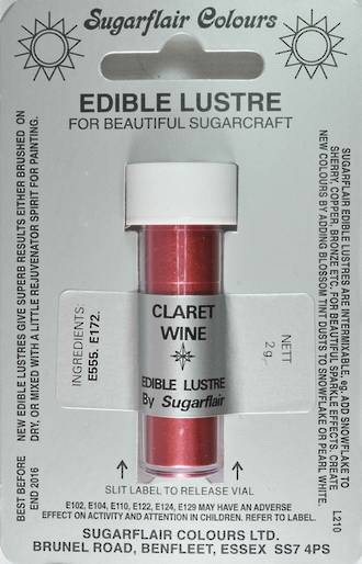Sugarflair Edible Lustre Colour Claret Wine